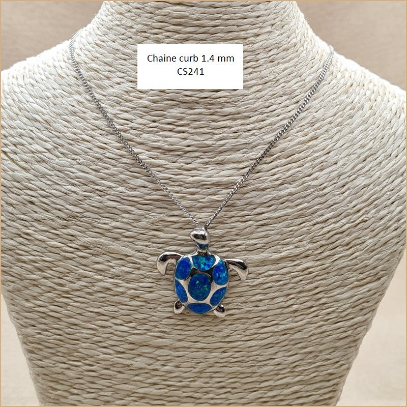 Pendentif tortue opaline bleue "POT46.B"