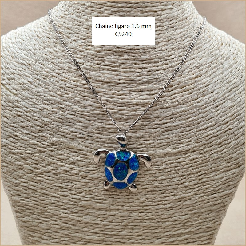 Pendentif tortue opaline bleue "POT46.B"