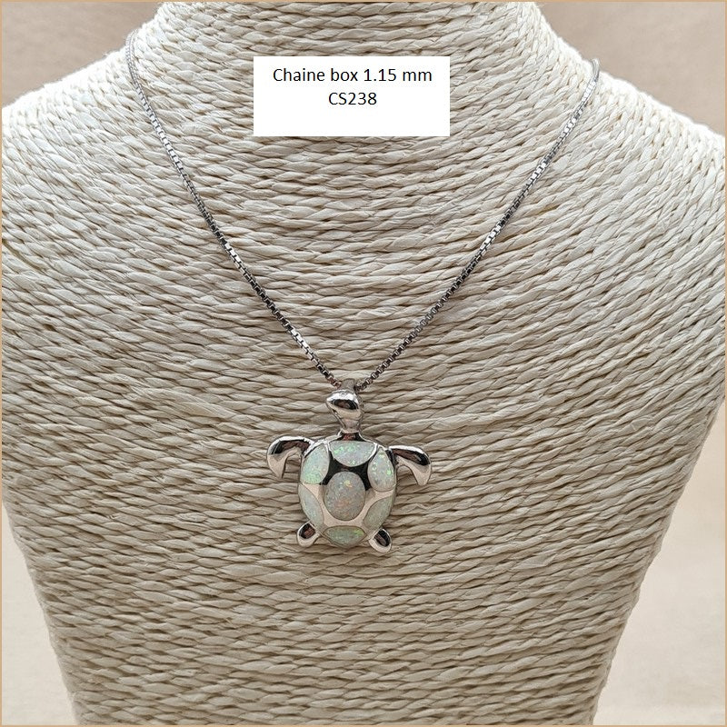 Pendentif tortue opaline blanche "POT46.W"