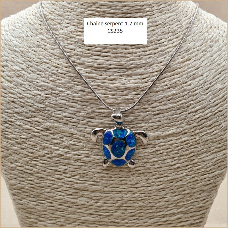 Pendentif tortue opaline bleue "POT46.B"