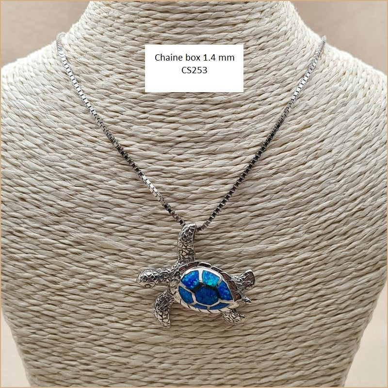 Pendentif tortue opaline bleue "POT47.B"