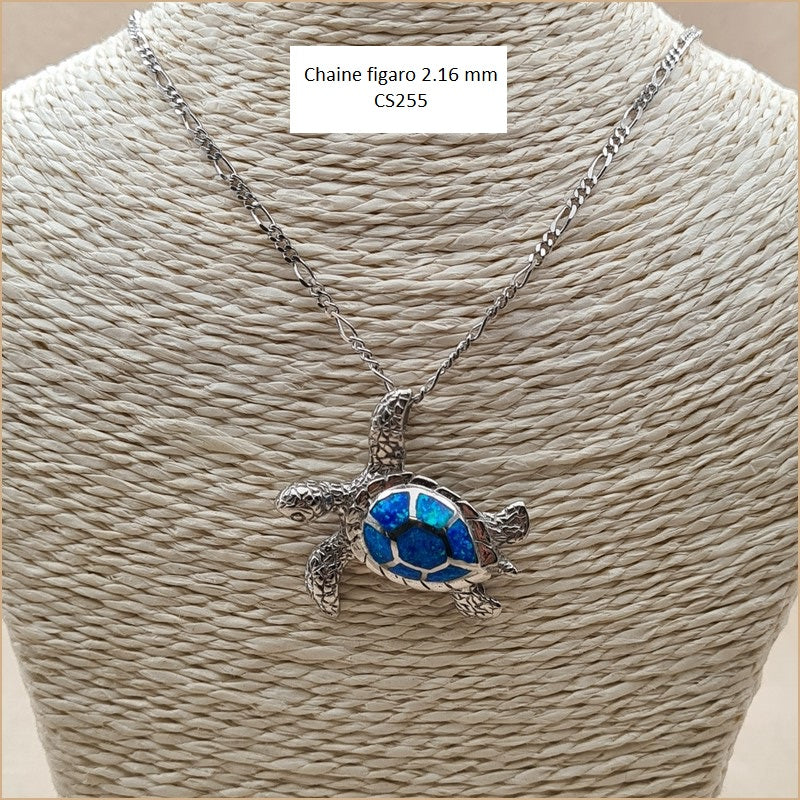 Pendentif tortue opaline bleue "POT47.B"