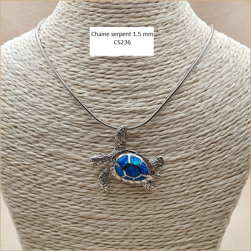 Pendentif tortue opaline bleue "POT47.B"