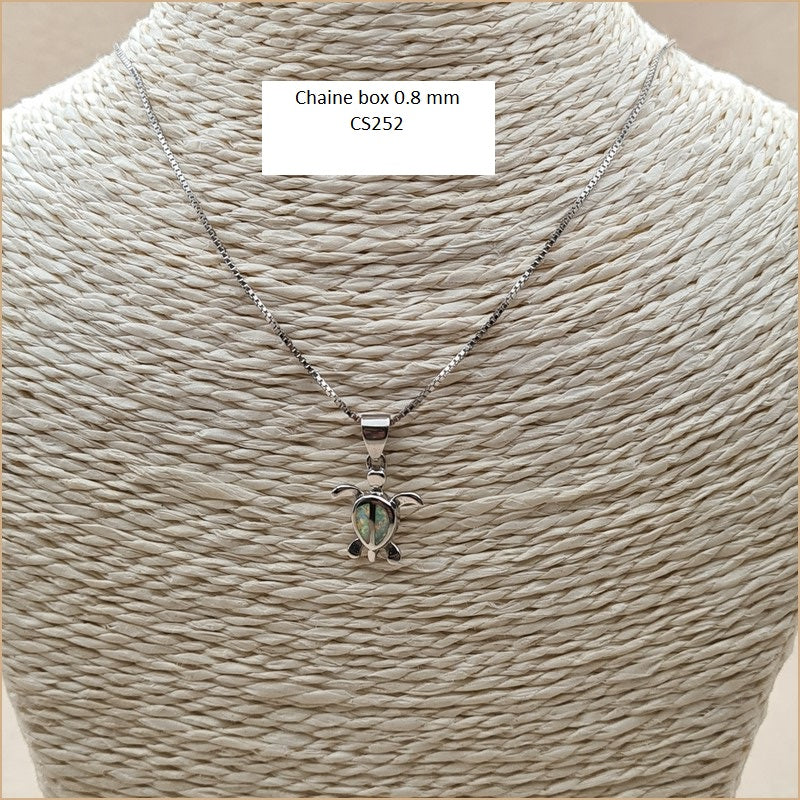 Pendentif tortue opaline blanche "POT49.W"