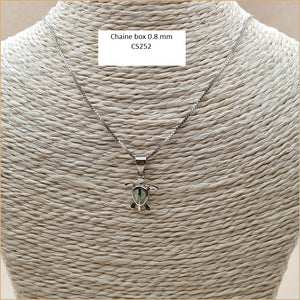 Pendentif tortue opaline blanche "POT49.W"