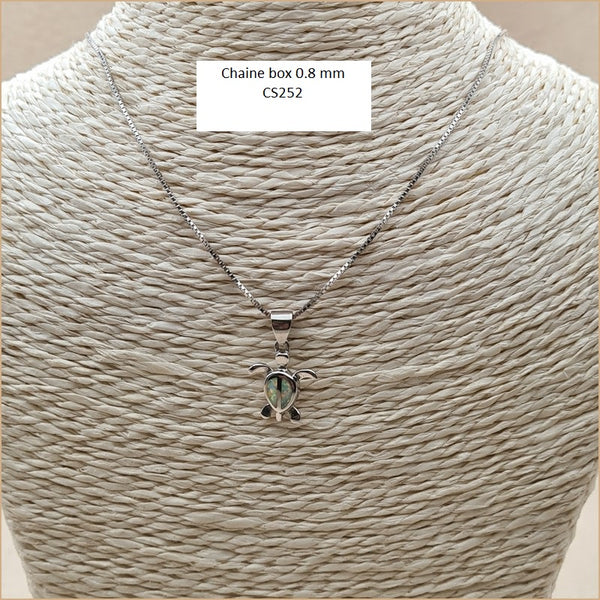 Pendentif tortue opaline blanche "POT49.W"