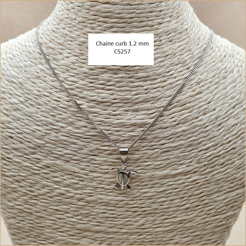 Pendentif tortue opaline blanche "POT49.W"