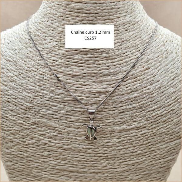 Pendentif tortue opaline blanche "POT49.W"