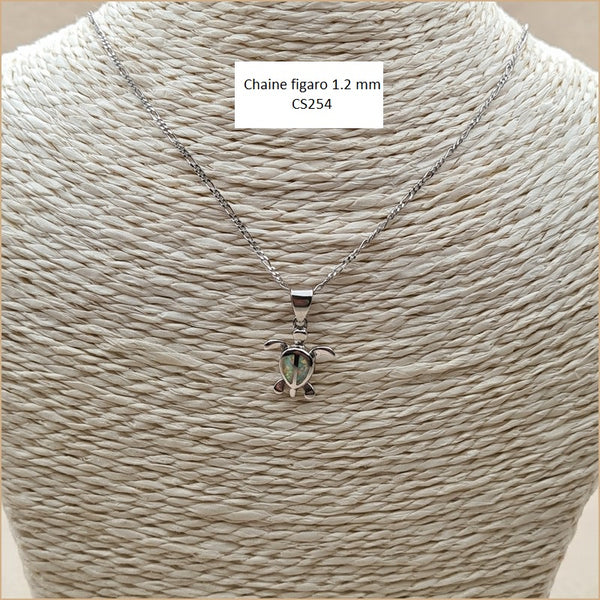 Pendentif tortue opaline blanche "POT49.W"
