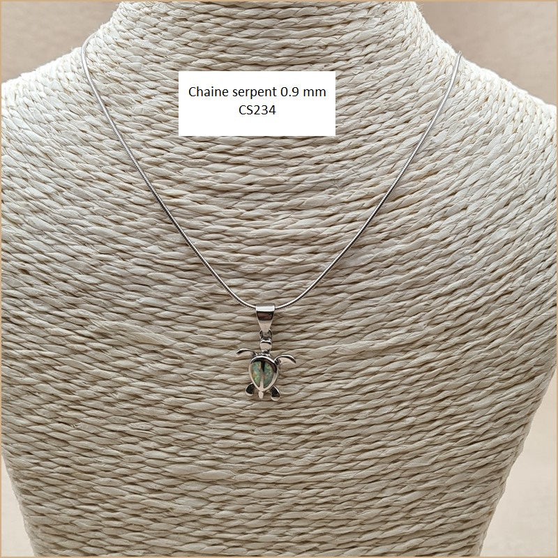 Pendentif tortue opaline blanche "POT49.W"