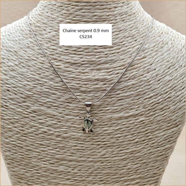 Pendentif tortue opaline blanche "POT49.W"