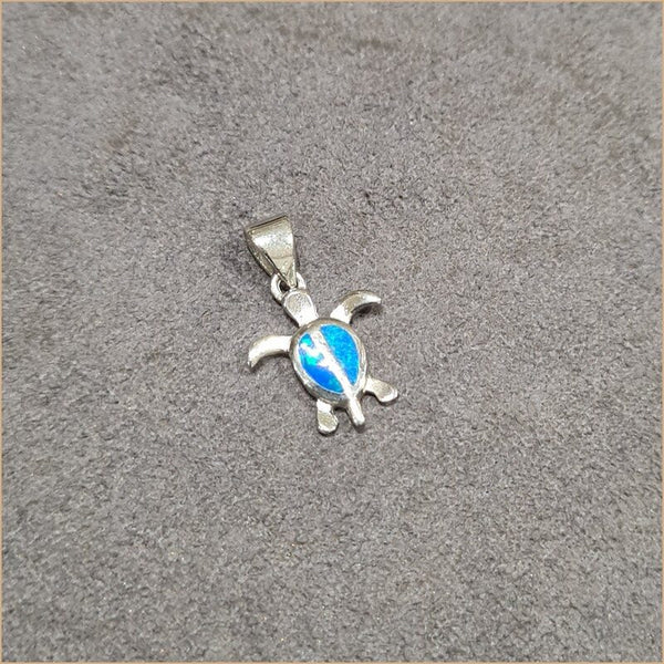 Pendentif tortue opaline bleu "POT50.B"