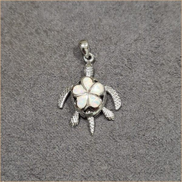 Pendentif tortue opaline blanche "POT52.W"
