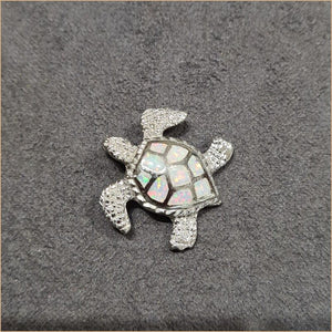 Pendentif tortue opaline blanche "POT53.W"