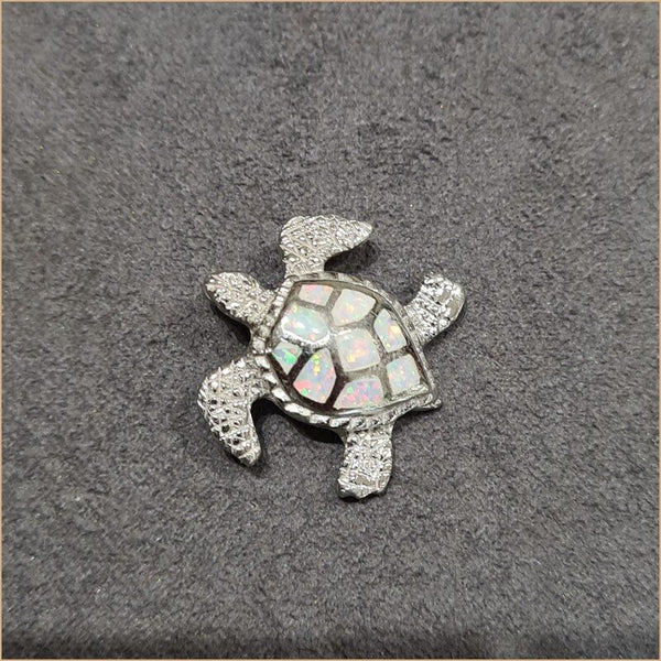 Pendentif tortue opaline blanche "POT53.W"