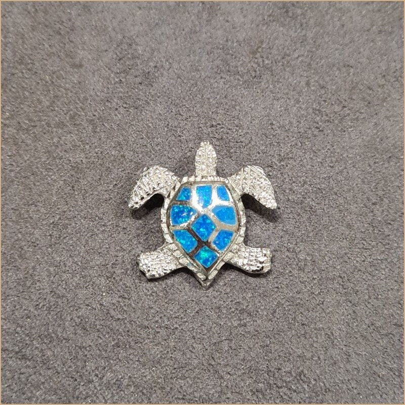 Pendentif tortue opaline bleu "POT53.B"