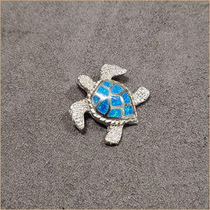 Pendentif tortue opaline bleu "POT53.B"