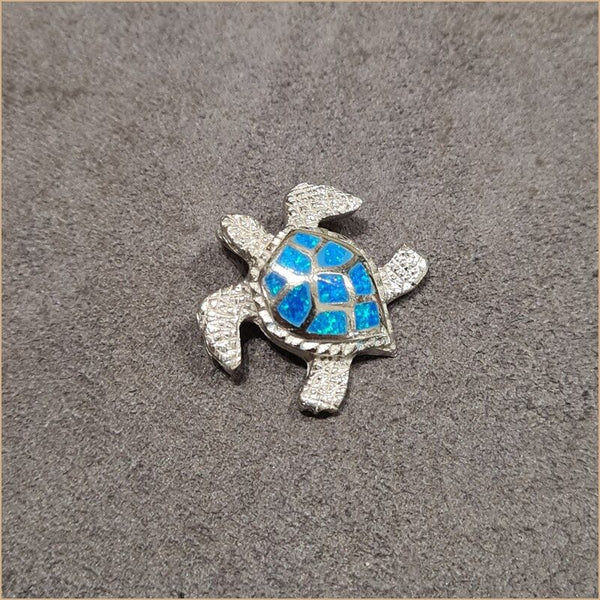 Pendentif tortue opaline bleu "POT53.B"