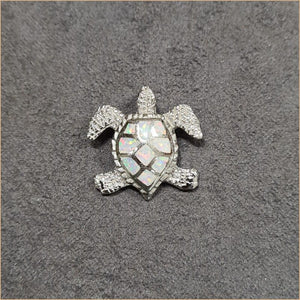 Pendentif tortue opaline blanche "POT53.W"