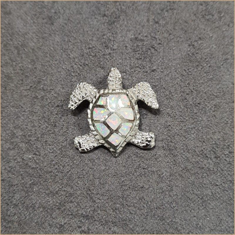 Pendentif tortue opaline blanche "POT53.W"
