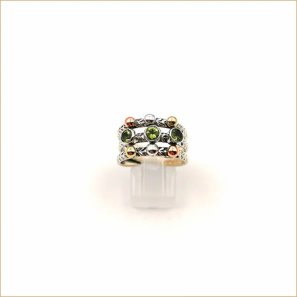Bague péridot triple anneau"RI1024.PE"