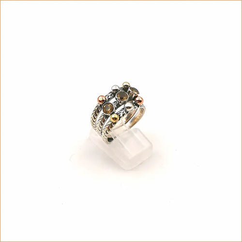 Bague citrine triple anneau"RI1024.C"