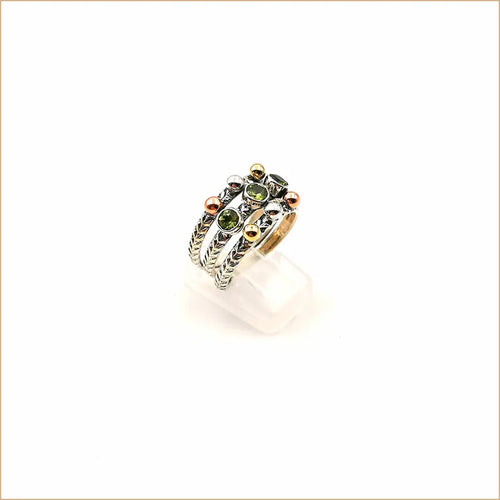 Bague péridot triple anneau"RI1024.PE"