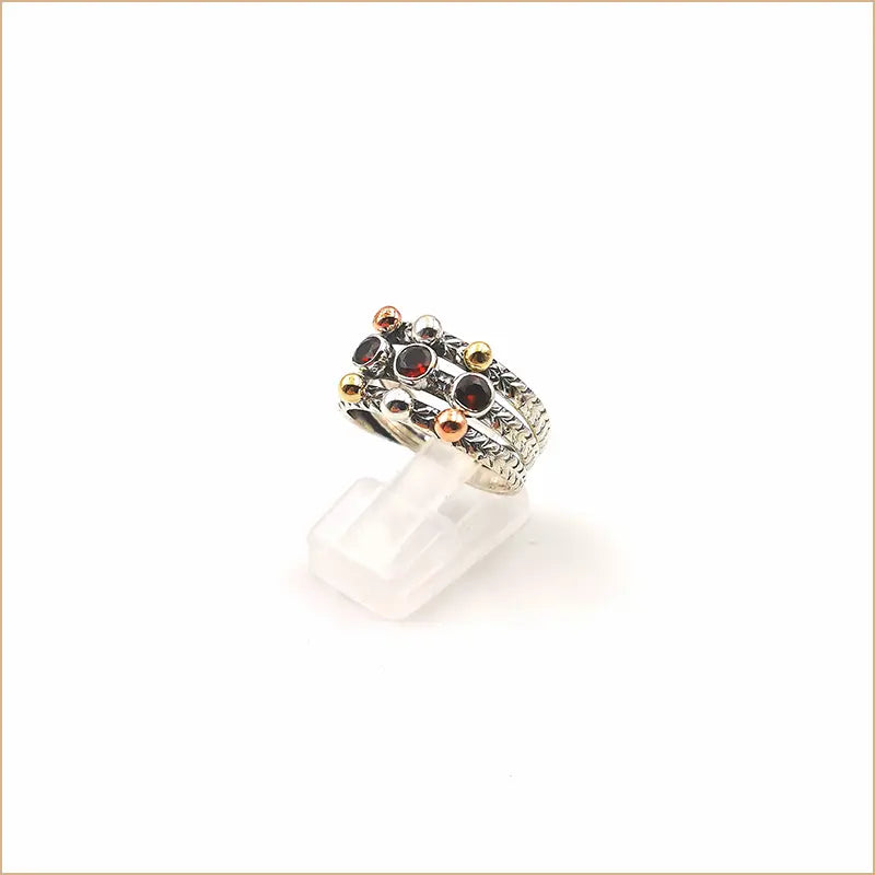 Bague grenat triple anneau"RI1024.G"