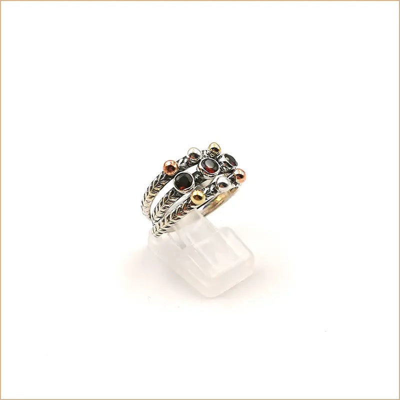 Bague grenat triple anneau"RI1024.G"