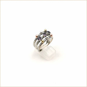 Bague améthyste triple anneau "RI1024.A"