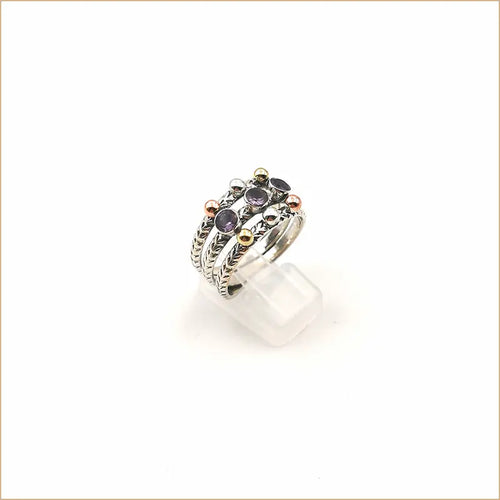 Bague améthyste triple anneau "RI1024.A"