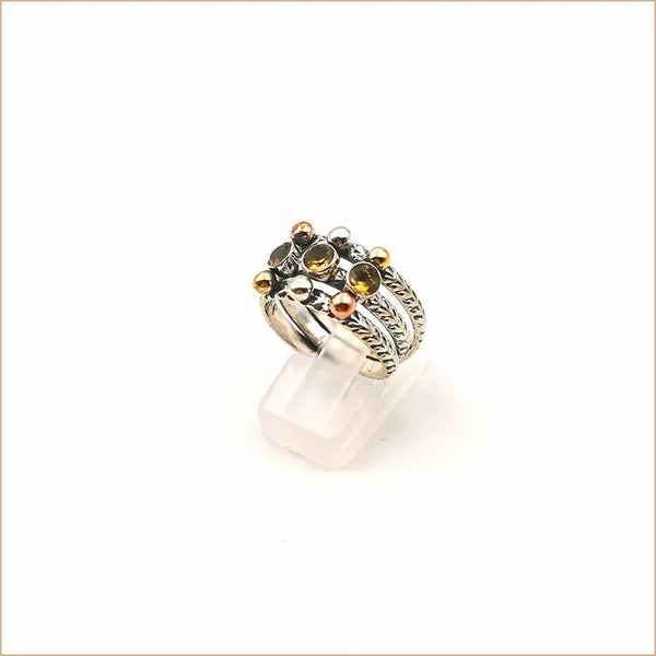 Bague citrine triple anneau"RI1024.C"