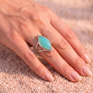 Bague calcédoine marquise