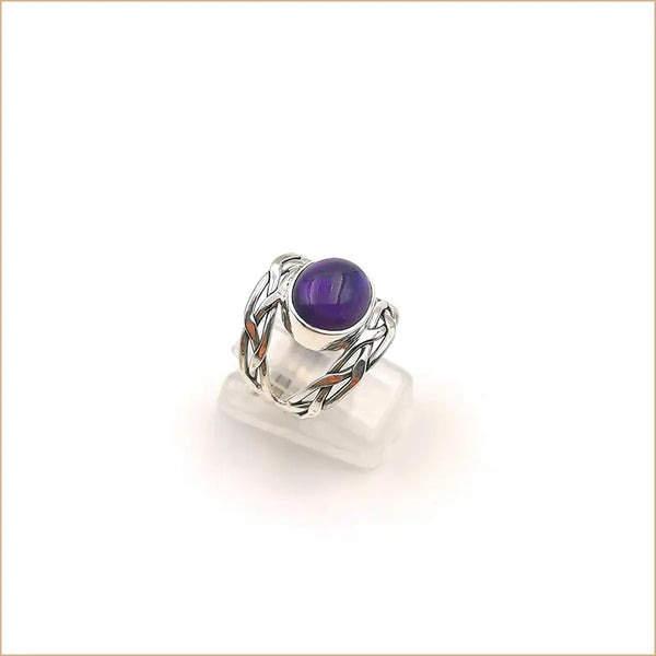 Bague améthyste ajourée tressée "RI1131.A"