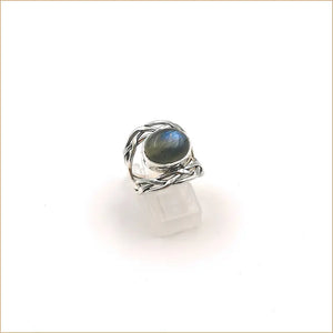 Bague labradorite ajourée tressée "RI1131.L"