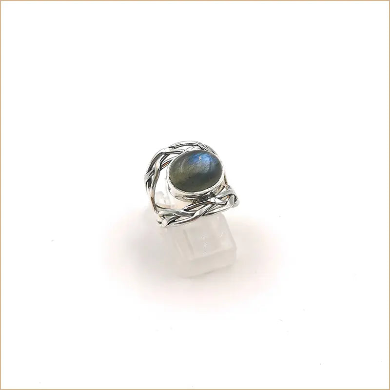 Bague labradorite ajourée tressée "RI1131.L"