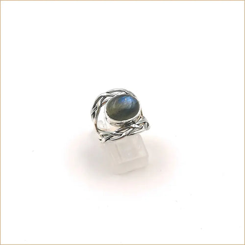 Bague labradorite ajourée tressée "RI1131.L"