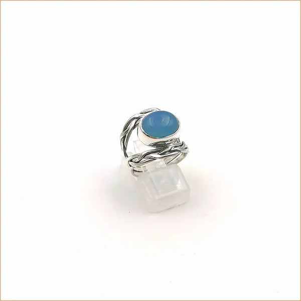 Bague calcédoine ajourée tressée "RI1131.CA"