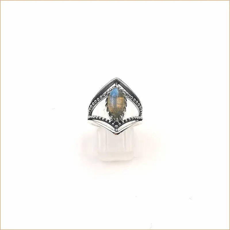 Bague labradorite ajourée ovale "RI1132.L"