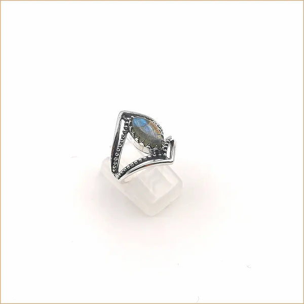 Bague labradorite ajourée ovale "RI1132.L"