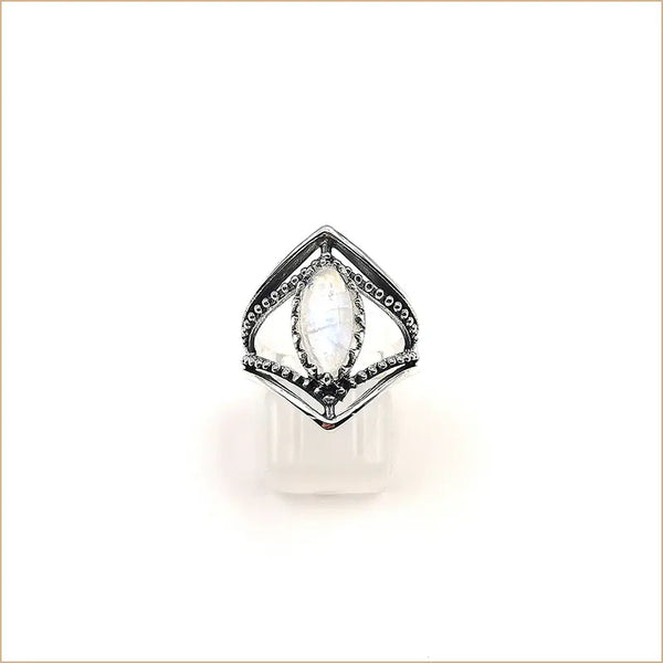 Bague pierre de lune ajourée ovale "RI1132.P"