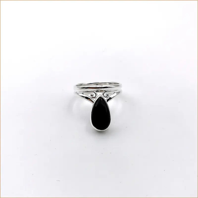 Bague onyx goutte "RI1133.O"