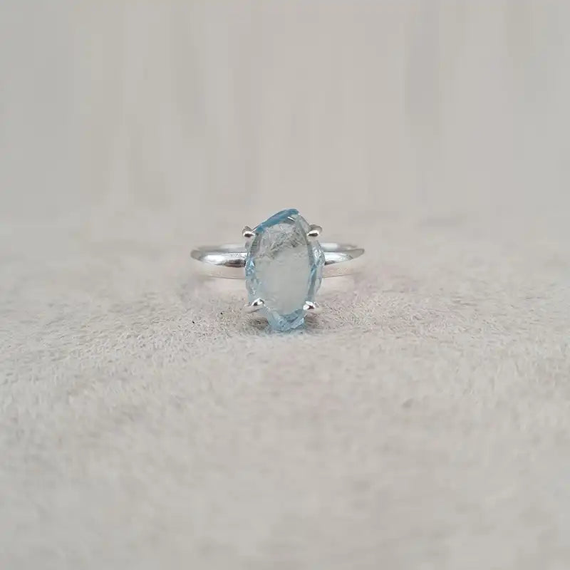 Bague aigue-marine brute "RI1140.AQ"