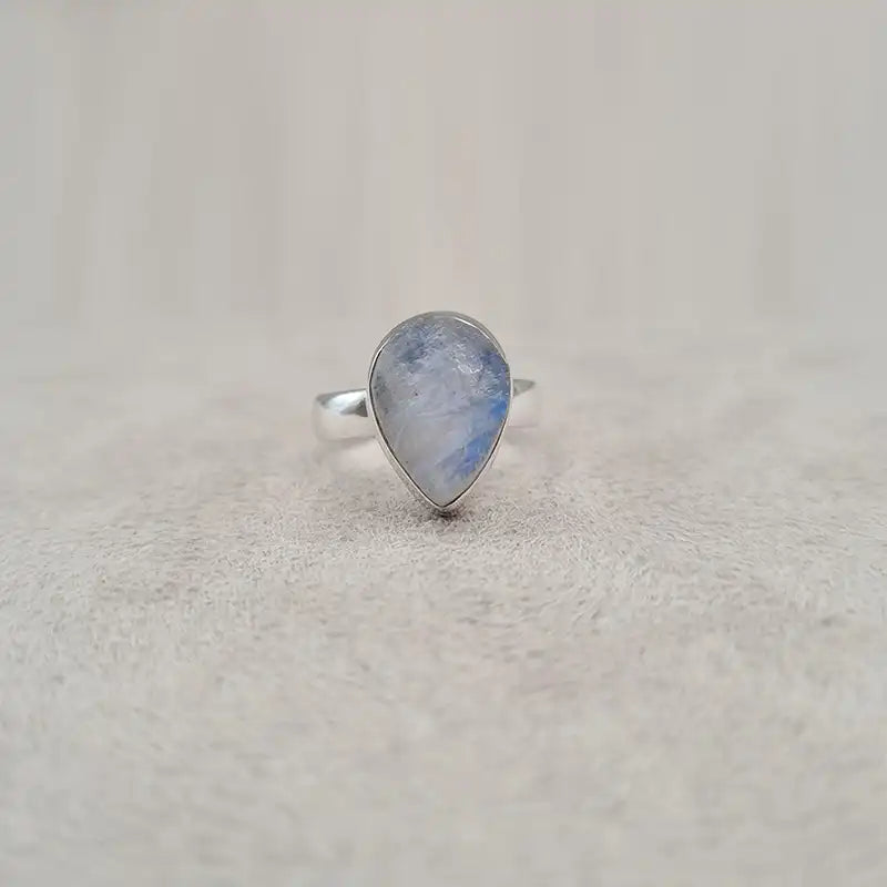 Bague pierre de lune goutte brute "RI1141.A"