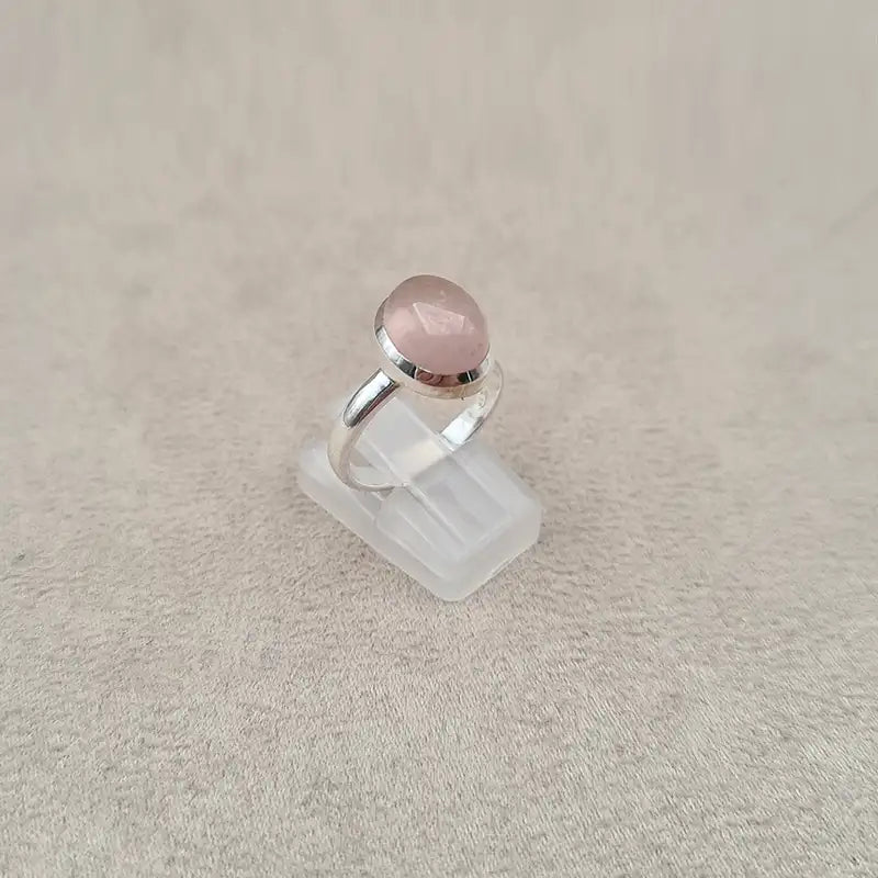 Bague cabochon ovale rose quartz "RI1143.A"