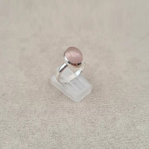 Bague cabochon ovale rose quartz "RI1143.A"