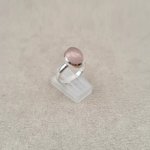 Bague cabochon ovale rose quartz "RI1143.A"