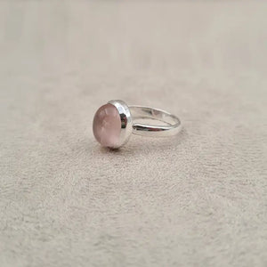 Bague cabochon ovale rose quartz "RI1143.A"