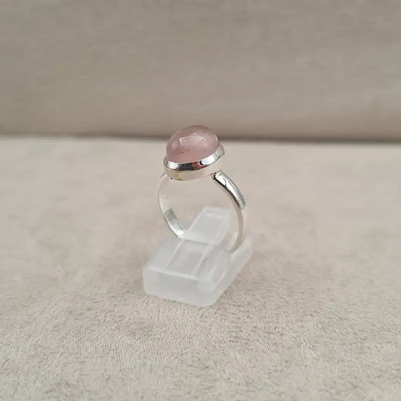 Bague cabochon ovale rose quartz "RI1143.A"