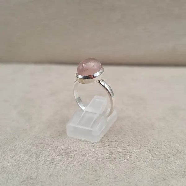 Bague cabochon ovale rose quartz "RI1143.A"